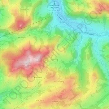 Topografische Karte Brunnadern H He Relief