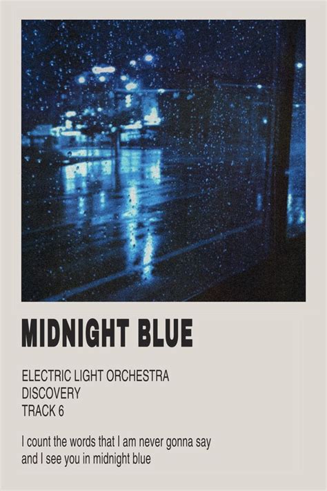 Midnight Blue Song Poster Midnight Blue Song Blue Song Midnight Blue