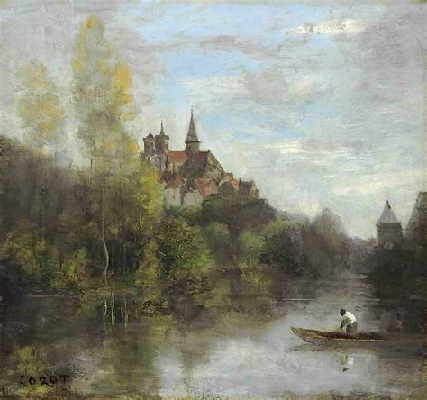 Semur Le Cath Drale Vue De Larman Onjean Baptiste Camille Corot