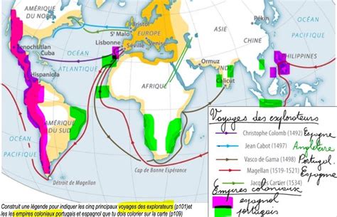 29 Voyages Des Explorateurs Colomb 1492 Cabot 1497 Gama 1498