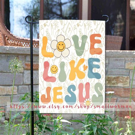 Groovy Christian Flag Love Like Jesus Flag Christian Yard Flag