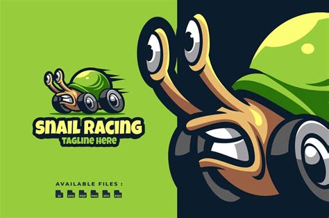 Snail Racing Cartoon Logo Template Cartoon Logo Snail Logo Templates