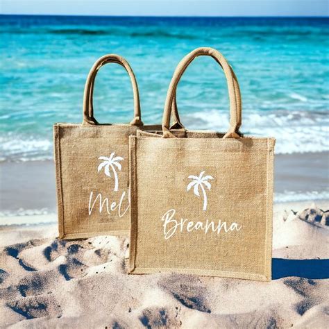 Beach Bag Personalized Burlap Tote Gift Bag Beach Tote Bag With Name