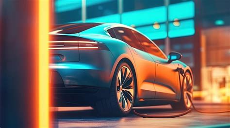 Premium Ai Image An Electric Car Being Charged By A Charger A Digital