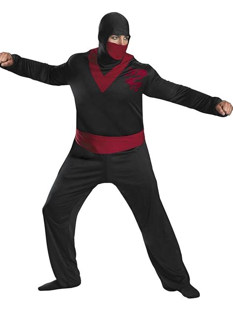 Disguise Costumes Adults Mens Black Ninja Dragon Warrior Costume Xxl