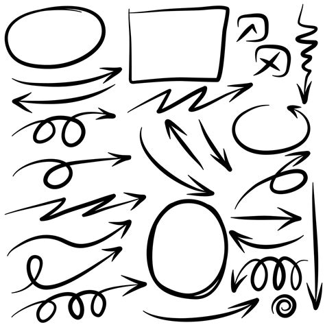 Doodle Design Element Doodle Lines Arrows Circles And Curves Vector