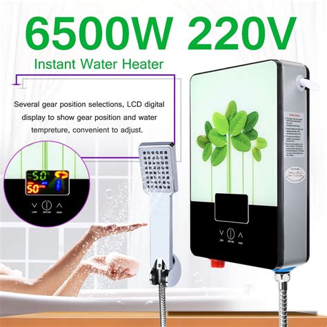 6500 W 220 V Aquecedor elétrico de água quente instantâneo Conjunto de