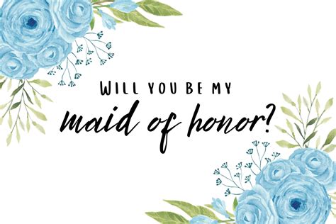 Maid Of Honor Proposal Card Templatewill You Be My Maid Of Etsy