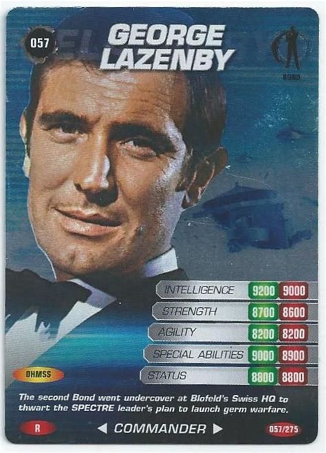 JAMES BOND 007 SPY CARDS RARE CARD 057 GEORGE LAZENBY APJE