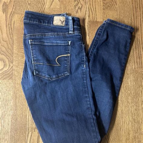 American Eagle Skinny Jeans Size 6 Long Mid Rise Depop