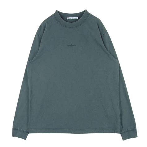 Acne Studios アクネストゥディオズ Fn Mn Tshi000279 ちびロゴ 炭黒 長袖 クルーネック Tシャツ カットソー