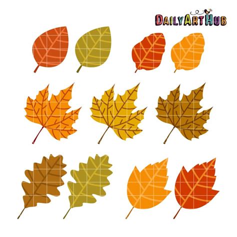 Autumn Leaves Clip Art Set | Daily Art Hub