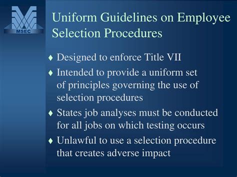 Uniform Guidelines On Employee Selection Procedures At Jeremy