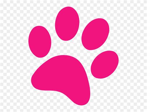 Pink Clipart Paw Print - Hot Pink Paw Print - Png Download (#74005 ...