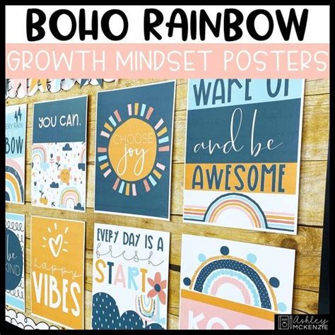 Boho Rainbow Classroom Posters Easy And Modern Classroom Etsy Artofit