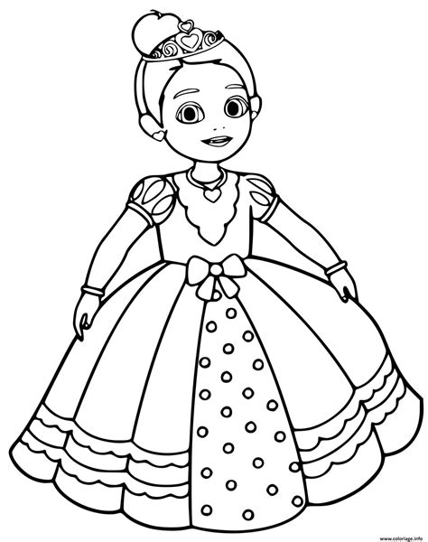 Coloriage Princesse Avec Une Robe De Mariage Dessin Fille à imprimer