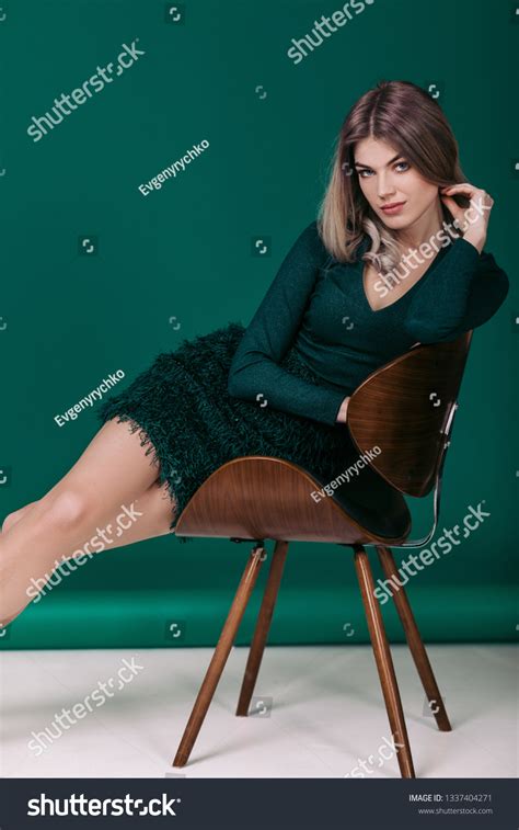 Sensual Beautiful Blonde Woman Green Dress Stock Photo 1337404271 Shutterstock