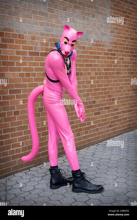 Portrait Of A Gender Fluid Non Binary Man Dressed As The Pink Panther