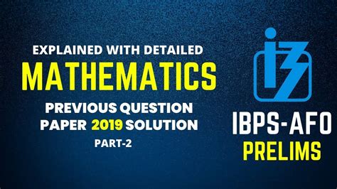 Ibps Afo Prelims Mathematics Previous Year Question Paper