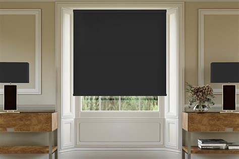 Savina Black Roller Blind Unbeatable Blinds