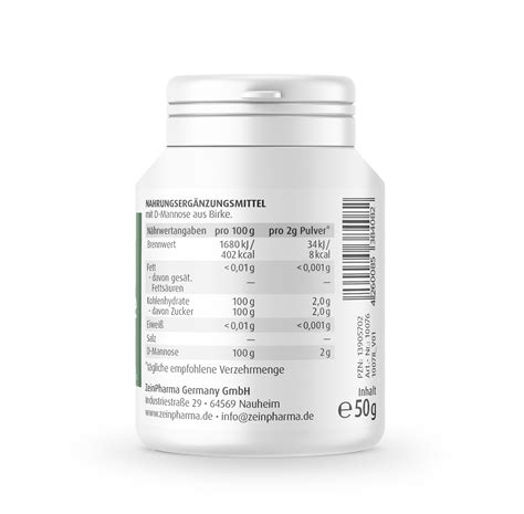 D Mannose Pulver Beim Marktf Hrer Kaufen Zeinpharma