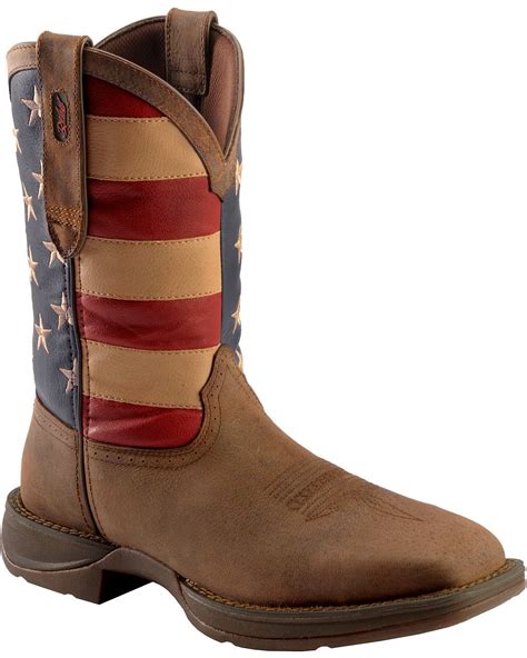 Rebel By Durango Mens Steel Toe American Flag Western Work Boots