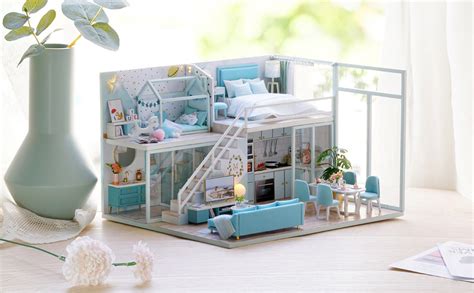 Cuteefun Diy Miniatur Puppenhaus Kit Zum Bau Miniatur Haus Mit Musik