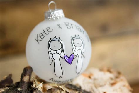 Gay Lesbian Bride Groom Wedding Ornament Personalized For Free Etsy