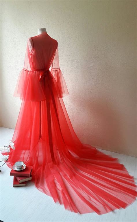 Red Boudoir Dress Tulle Boudoir Gown Boudoir Gown Luxury Etsy In 2021