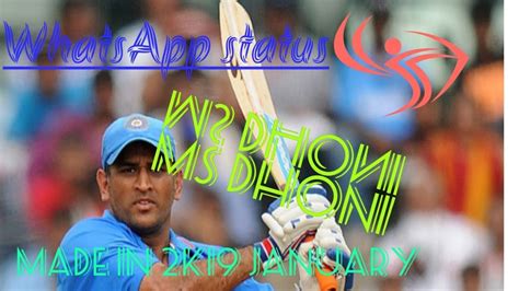 Ms Dhoni Mahi Whatsapp Status Made In K January Youtube