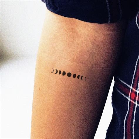 Small Moon Phases Temporary Tattoo Set Of 3 Etsy