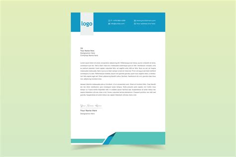 Elegant Blue Letterhead Template Design Graphic By Ju Design · Creative Fabrica