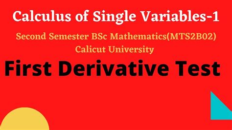 Video 06first Derivative Test Youtube