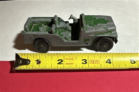 Vintage Tootsietoy Army Jeep 1 4 Ton Green Diecast Car Made In Chicago Usa Ebay