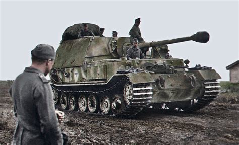 A Ferdinand Tank Destroyer at Kursk 1943. Interesting to see how the ...