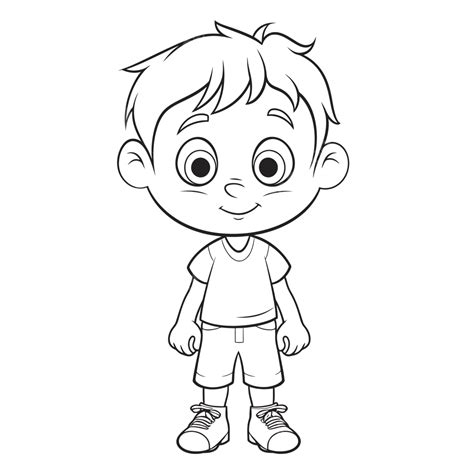 Boy Cartoon Faces Coloring Pages Outline Sketch Dra