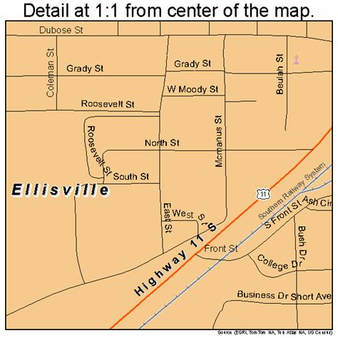 Ellisville Mississippi Street Map 2822020