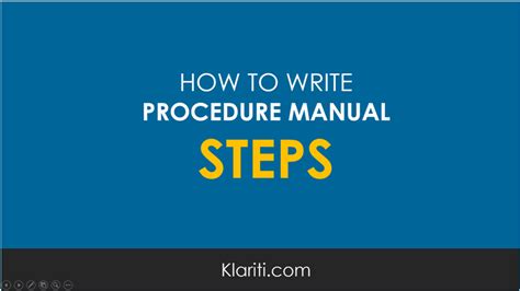 How To Write Steps For Procedure Manuals Templates Forms Checklists