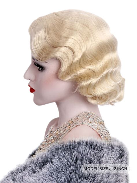 Blonde 1920s Wig For Women Short Finger Wave Party Wig Synthetic Full