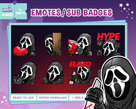 Twitch Emotes Dead By Daylight Ghost Face Discord For Etsy Uk