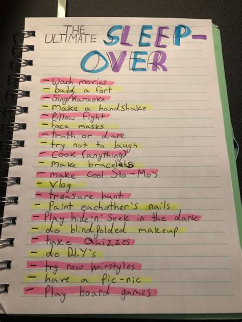 Sleepover Ideas Things To Do At A Sleepover Birthday