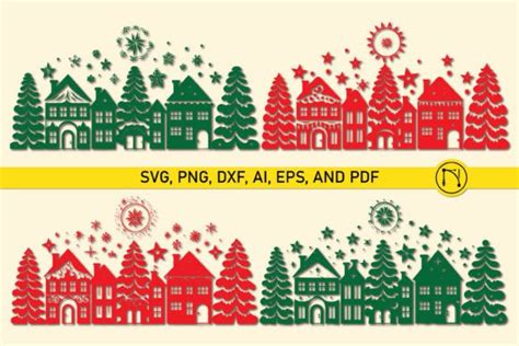 Cricutcut Christmas House Svg Bundle Graphic By Ngised Creative Fabrica