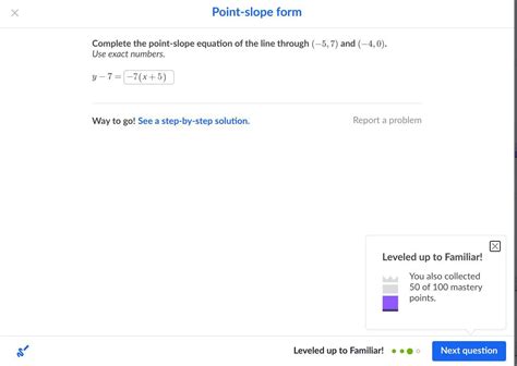 Complete The Point Slope Equation Of The Line Through Left