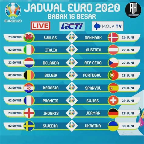 Jadwal Lengkap Babak Besar Euro Mulai Malam Ini Sampai Juni