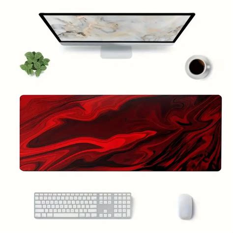 Red Mousepad Marble Extended Large Gaming Mouse Pad Temu