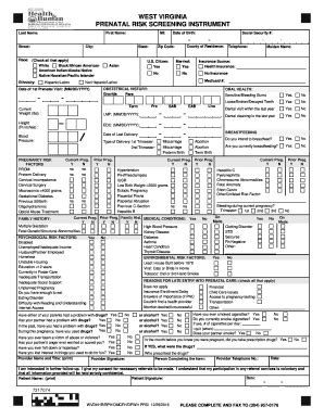 Fillable Online PRENATAL RISK SCREENING INSTRUMENT Fax Email Print