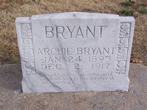 Archie Bryant 1893 1917 Mémorial Find A Grave