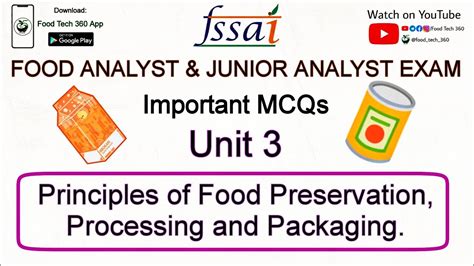 Principles Food Preservation Processing Packaging Important MCQs