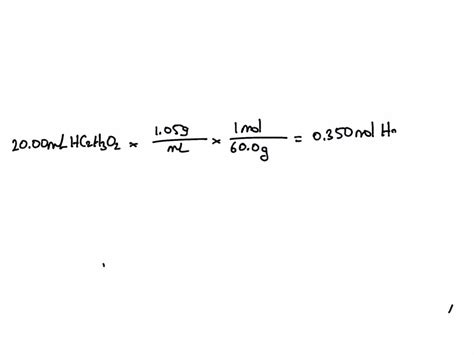 SOLVED Concentrated Acetic Acid Is 5mWhat Is The Molarity Of An