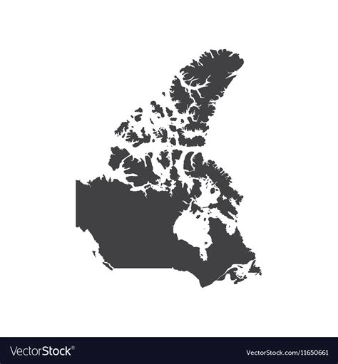 Canada Map Silhouette Royalty Free Vector Image